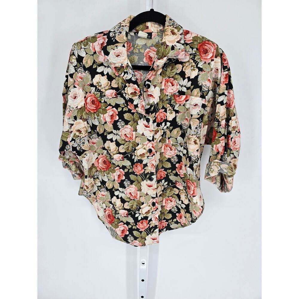 Hunters Run Women's Multicolored Floral Long Sleeve Button-Down Shirt Size M
